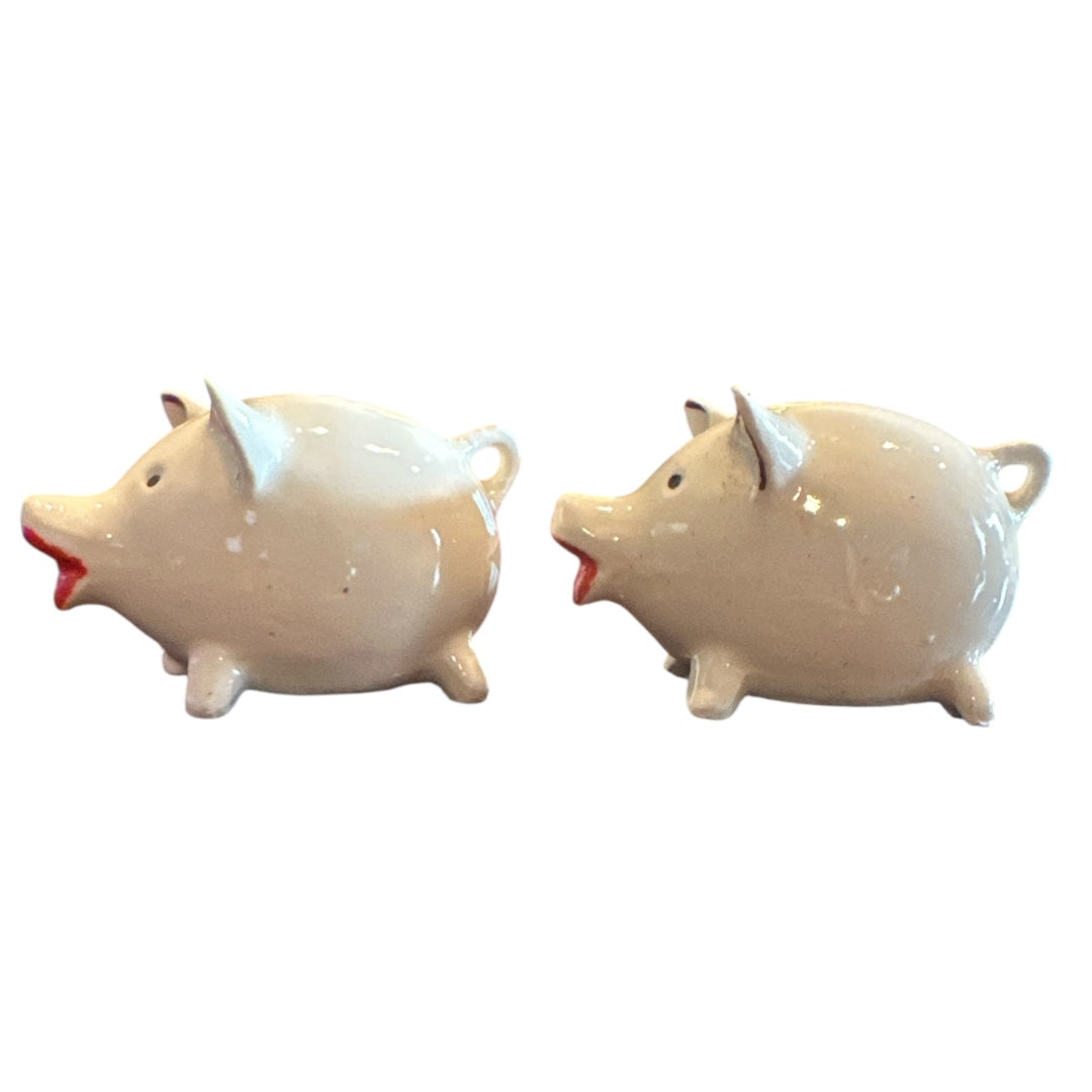 Tiny Piggies Salt & Pepper Shakers vintage Japanese ceramics