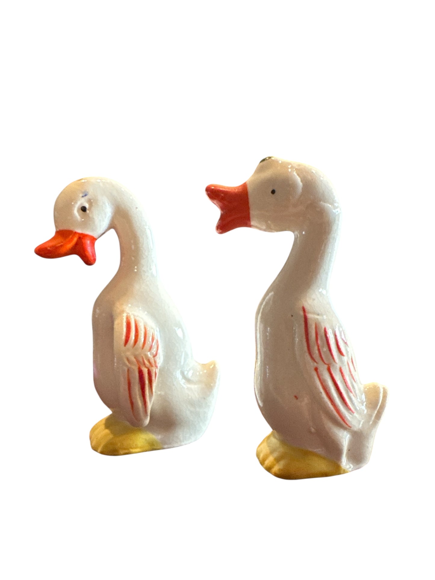 Japanese Ceramic Goose Salt and Pepper Shakers Set