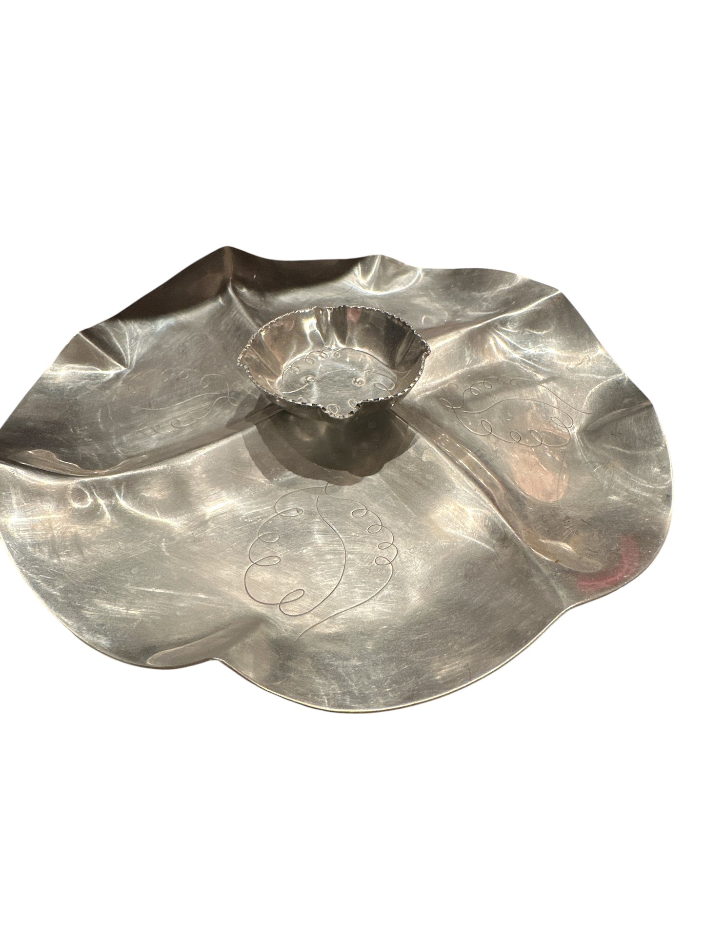 Hammered Aluminum 13 inch serving tray