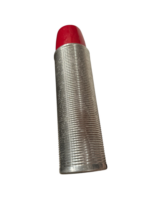Vintage 1960s Ribbed Aluminum Polly Red Top 14 inch Thermos