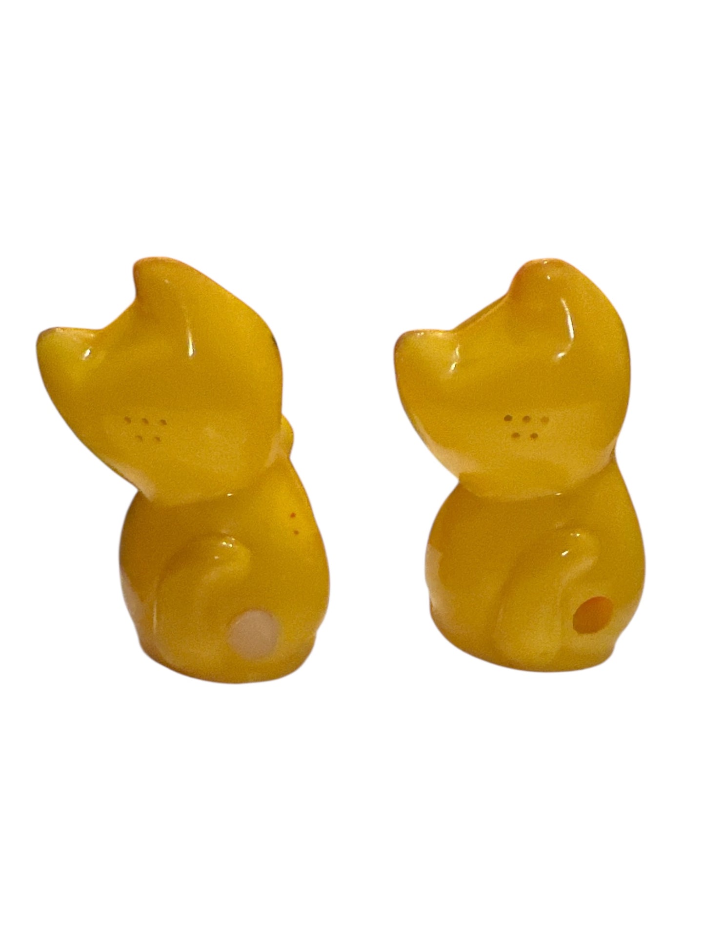 Creepy 1950 Celluloid Vintage Red Eyed Cat Salt and Pepper Shakers