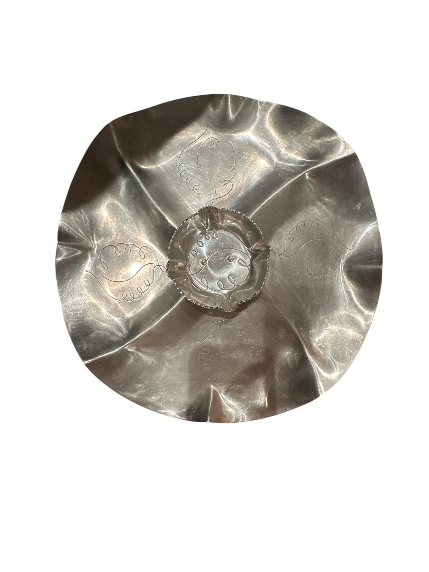 Hammered Aluminum 13 inch serving tray