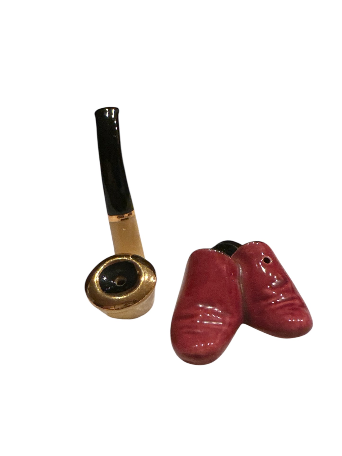Vintage 2 inch pipe and slippers Salt and pepper shaker set
