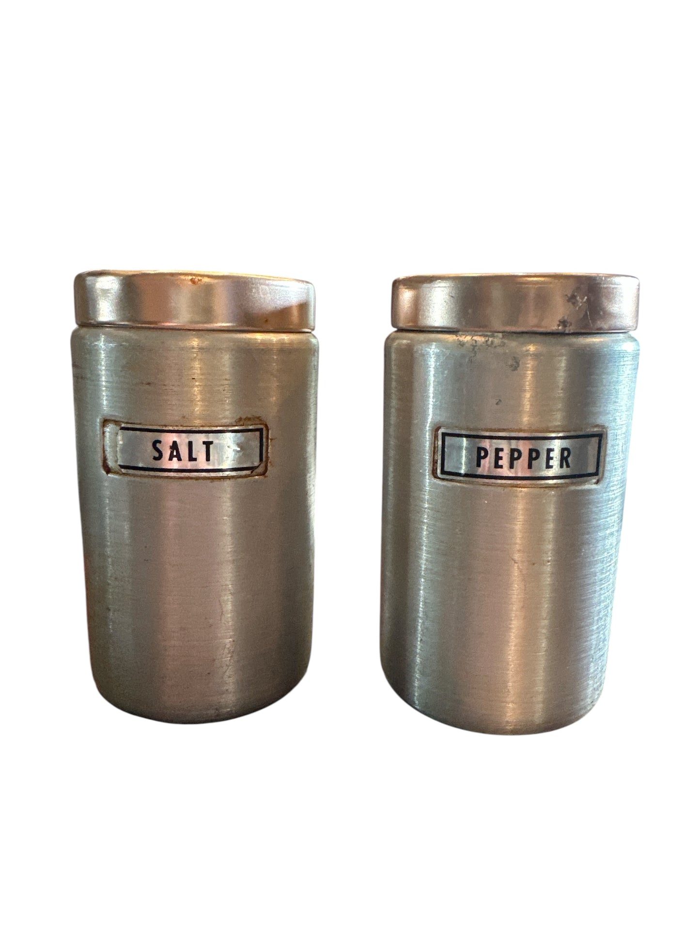 Kromex Spun Aluminum Vintage Collectors Item Salt and Pepper Shakers