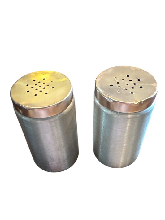 Kromex Spun Aluminum Vintage Collectors Item Salt and Pepper Shakers
