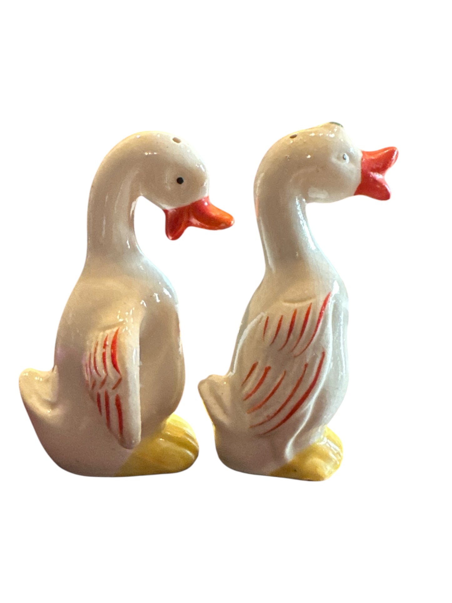 Japanese Ceramic Goose Salt and Pepper Shakers Set