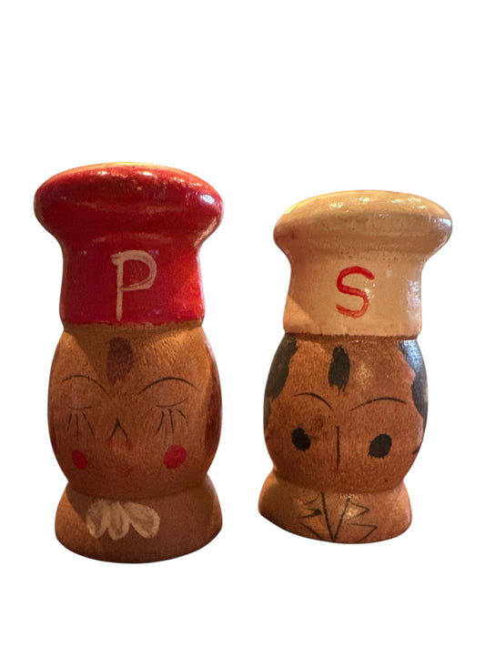 1950’s Wooden Salt and Pepper Shaker Set