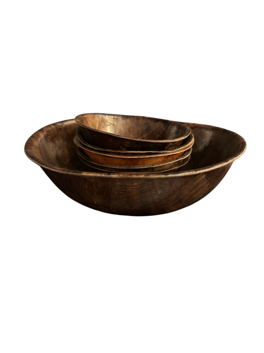 Vintage 70s Weavewood 1 x 10” & 5 x 6” Bowls
